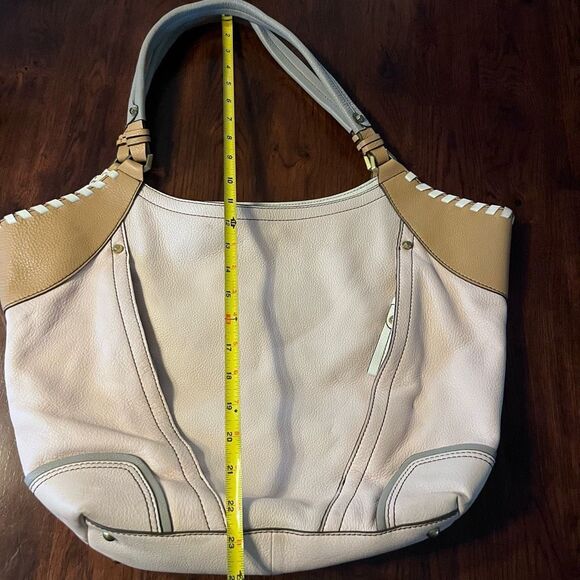 XL Oryany Top Handle Hobo Bag Neutral Color Pink Tan Large Leather - Picture 11 of 11